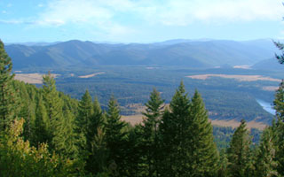 Looking down on the Clark Fork River in Northwestern Montana